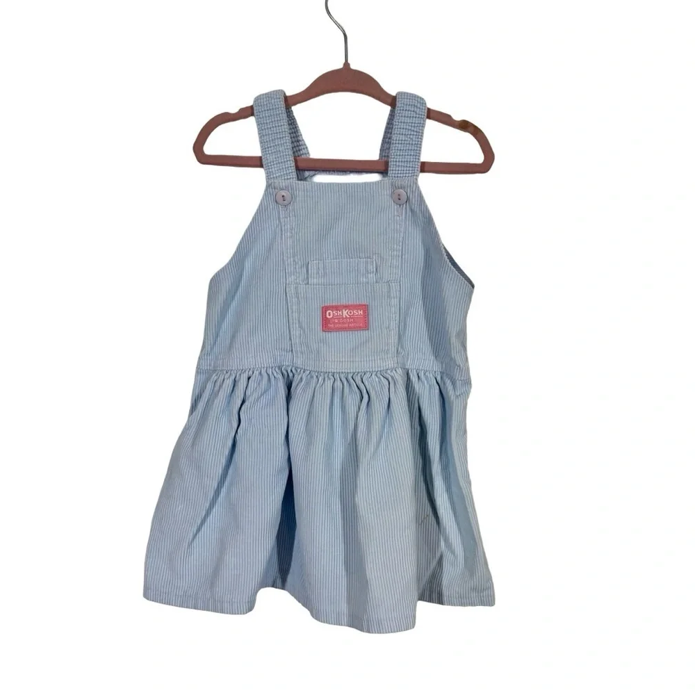 Vintage Oshkosh Corduroy Blue Overall Dress A Stitch in Time Made in USA 80s